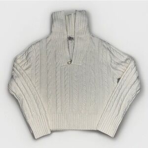 Sincerely Jules Ivory Cable Knit Turtleneck Sweater XS‎ oversized